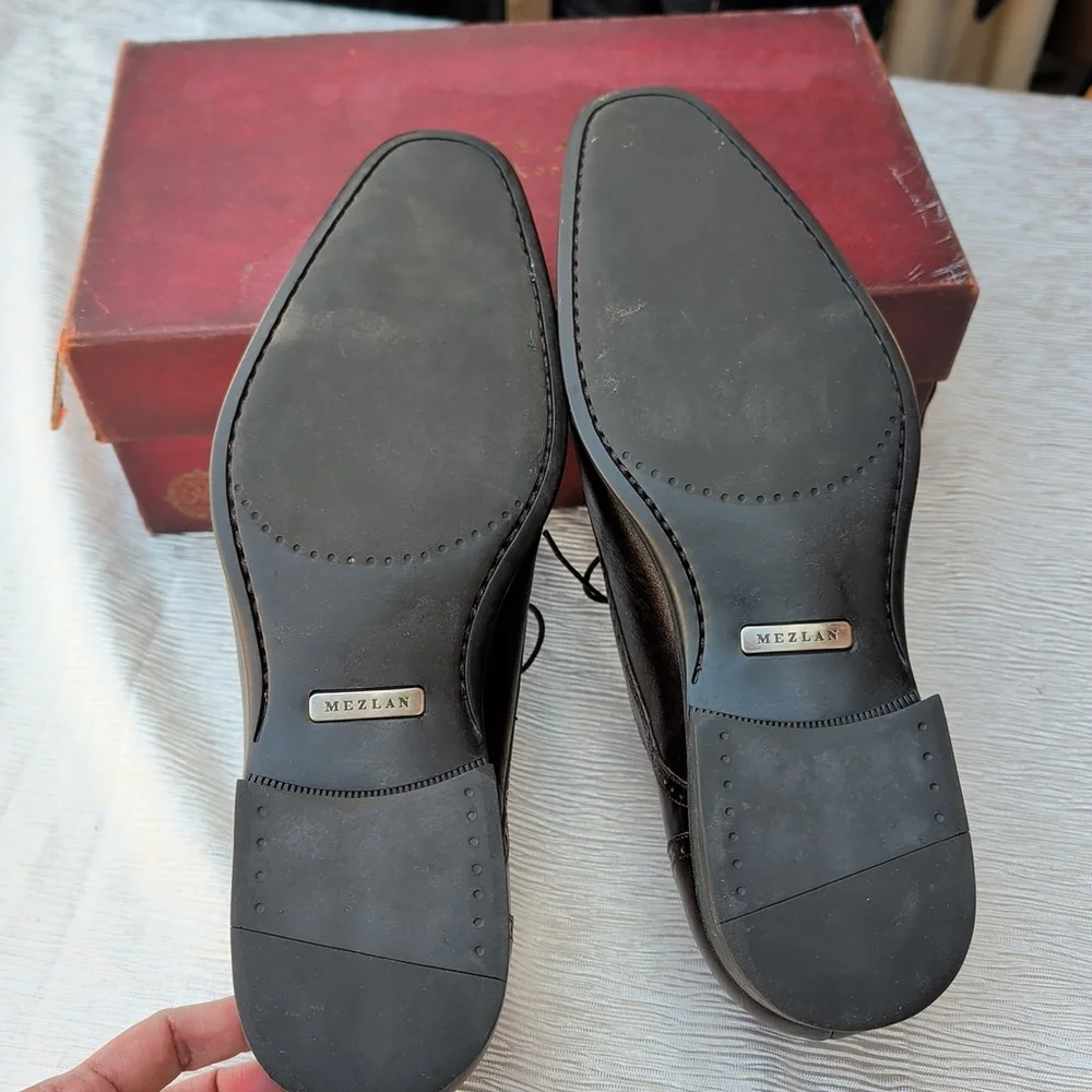 Mezlan Brown Leather Dress Shoes Size 12 - Picture 6 of 9